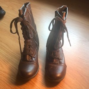 Candies Brown Faux Leather zipper boots